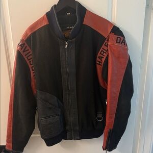 Vintage Harley Davidson Leather And Wool Jacket